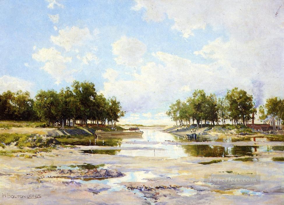 Inlet at Low Tide scenery Hugh Bolton Jones Landscapes river Oil Paintings